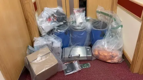 Police released an image of the items seized