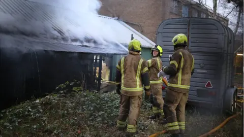 Fire at industrial unit at Frogmore Paper Mill