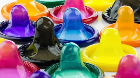 Getty Images multicoloured condoms
