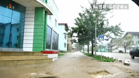 AFP Flooding in Wonsan, North Korea