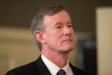 Getty Images Retired Admiral William McRaven speaks at a forum in Texas 