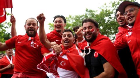 Turkey fans before their opening game