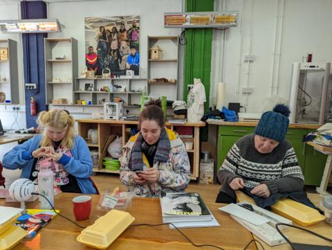 Participants in craft workshop