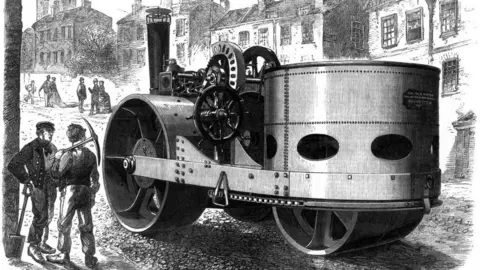 An Aveling and Porter road roller, 1867