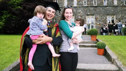University of Wales Trinity Saint David David Nott, his wife Elly and their children