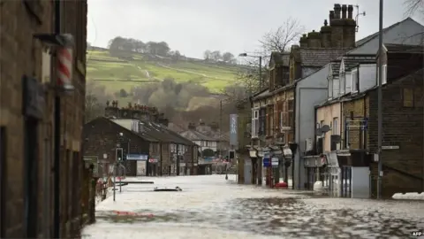 AFP Mytholmroyd's main street flooded