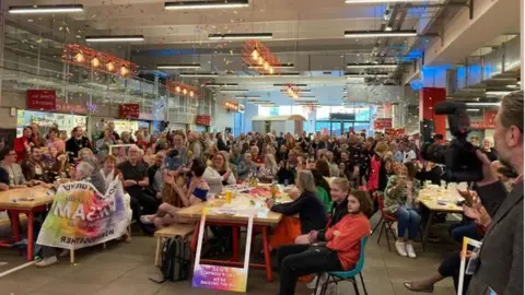 BBC people wait to hear the result announced on The One Show on Tuesday evening