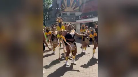 Dancers in Luton Carnival parade