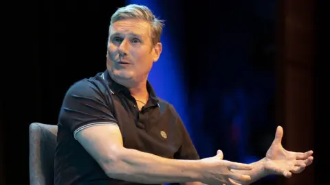 PA Media Labour leader Sir Keir Starmer being interviewed on stage at the Edinburgh Festival