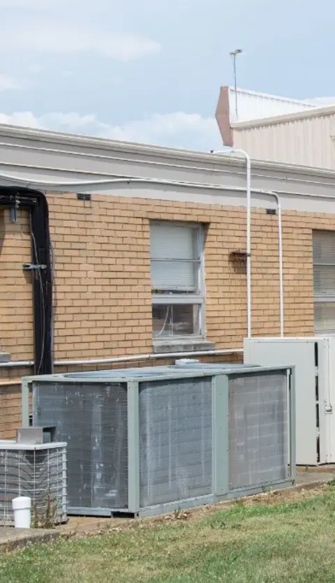 FBI Photo of the side of a building with an air conditioning unit