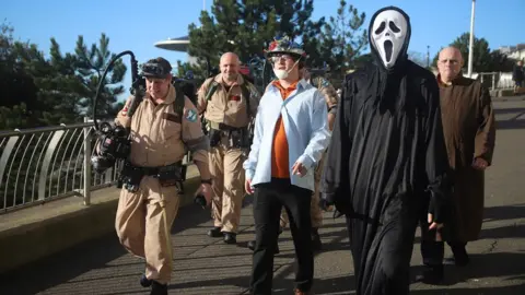 Gaz de Vere A group of people taking part in the Horror-on-Sea Film Festival