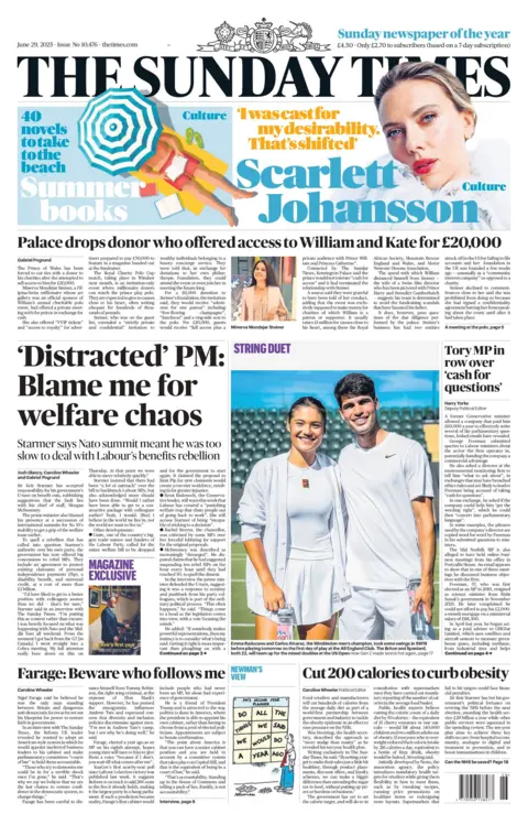  Blame me for welfare chaos" reads the headline on the front page of The Times.