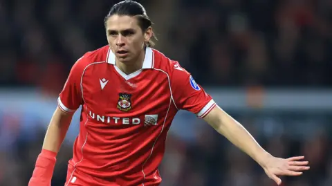 George Dobson in action for Wrexham