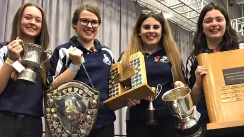 Chloe Jones (left) is a member of Pontsian YFC in Ceredigion