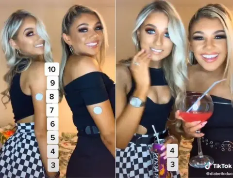 Diabetic Duo In one video the duo watch in dismay as their blood sugar levels slump after a drink