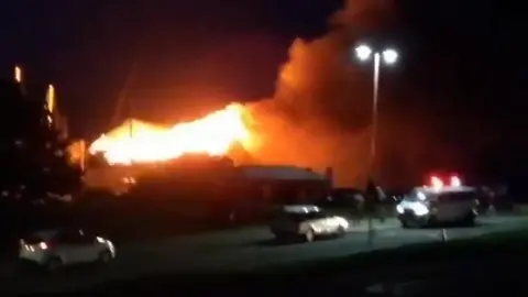 Fire at Holyhead marina