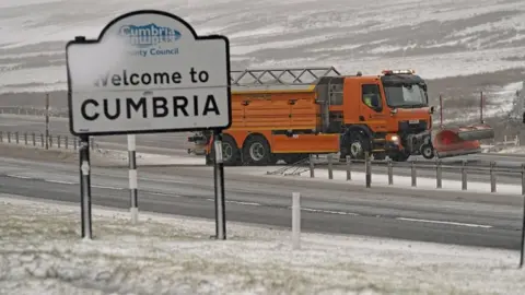 PA Media Storm Barra: Snow plough in Cumbria