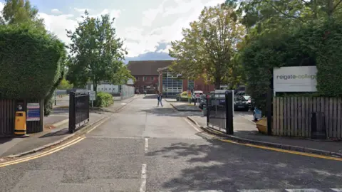 The entrance to Reigate College