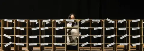 Getty Images An array of at least 44 boxes, each labelled with the name of a candidate