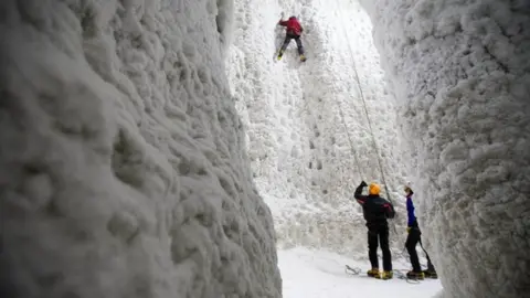 Ice Factor International Climbers at Ice Factor