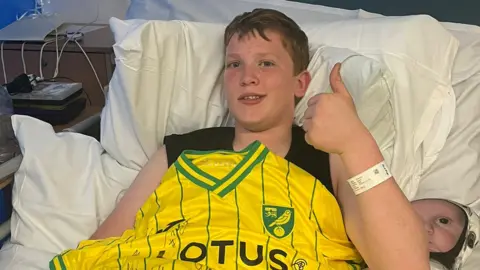 Family handout Austin in hospital