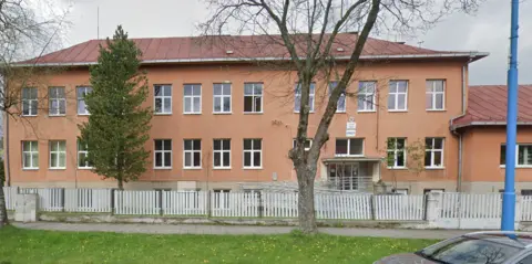 Google Maps Orange school building with two trees in front of it