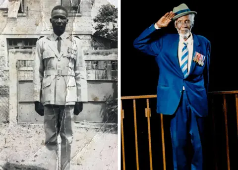 John Konteh Samuel Sorie Sesay as a soldier and more recently
