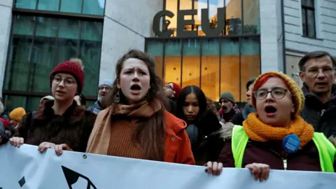 Reuters Budapest university protest