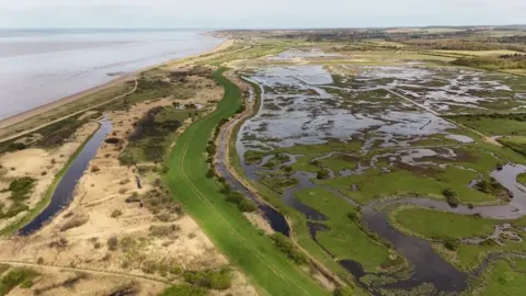 Shaun Whitmore/BBC Aerial drone picture of Wild Ken Hill nature reserve from above