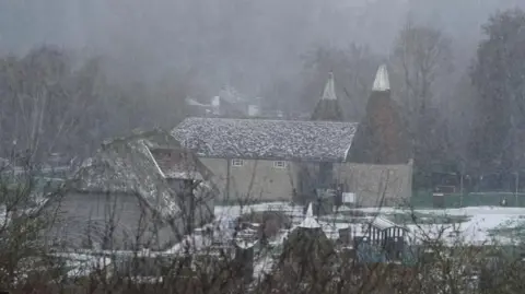 Press Association Snow falling near Maidstone