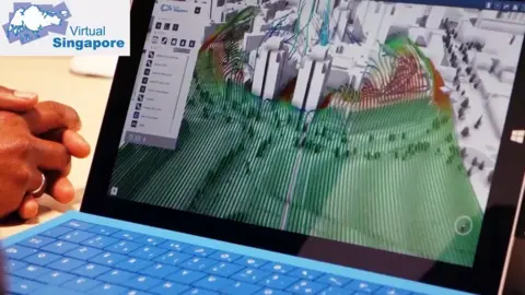 NRF Laptop showing wind flow through Singapore