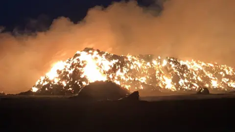 Lincolnshire Police The fire has been burning since Thursday, the fire service said