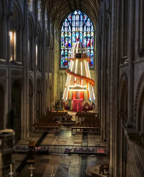 Helter-skelter at Norwich Cathedral