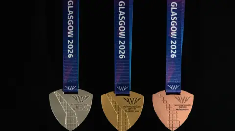 Glasgow 2026 Gold, silver and bronze medals, for the Commonwealth Games in 2026