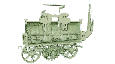 Leeds Museums and Galleries A scan image showing the inner workings of the model locomotive