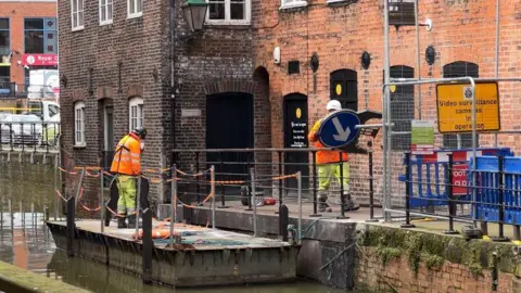 BBC Repairs taking place on Lincoln's Glory Hole footpath