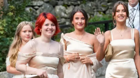 Reuters Princess Martha Louise's daughters (R-L) Leah Isadora, Emma Tallulah and Maud Angelica