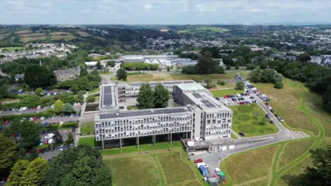 An aerial view of the new County Hall in Truro