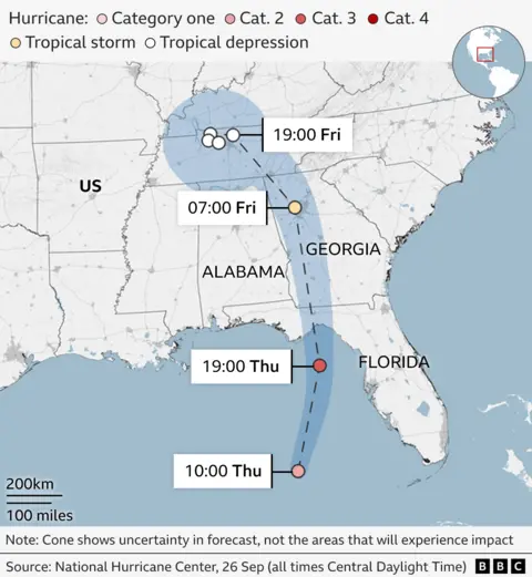 00 local time on Thursday before making landfall in northern Florida shortly afterwards. 