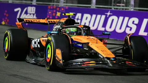 McLaren's Lando Norris during Las Vegas Grand Prix second practice