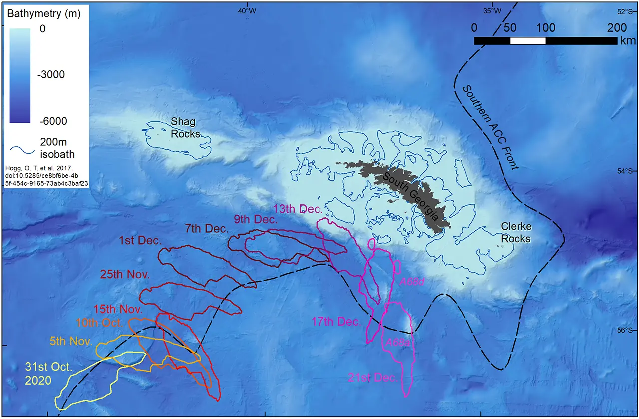 BAS/Laura Gerrish Map of South Georgia