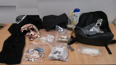 NECTU Contents of rucksack discovered by police