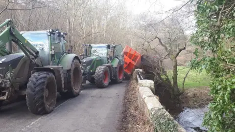 The scene of the spillage in Wentnor