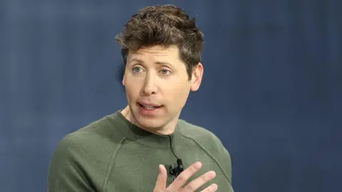 Getty Images OpenAi CEO Sam Altman speaking during the New York Times' annual DealBook conference in December 2024.