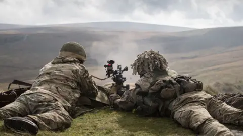 Getty Images Soldiers from 6 RIFLES fire live ammunition from a General Purpose Machine Gun (GPMG) on the range at Okehampton Camp, Dartmoor, during the 6th Battalion, The Rifles' Annual Deployment Exercise near Okehampton on September 26, 2017