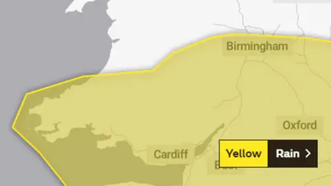 Met Office Tuesday's weather warning