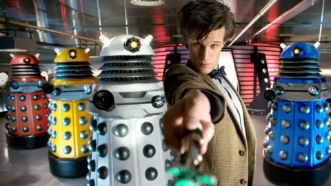 Matt Smith and the Daleks