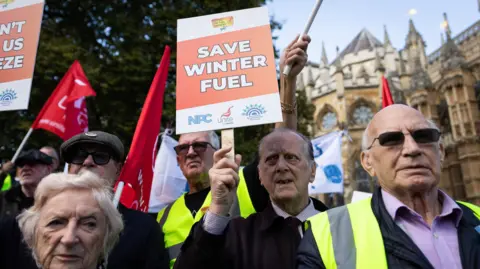 Protests agains the winter fuel payment cuts 