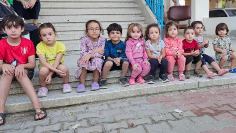 Ibrahim AlAagha  Some of the children staying in Ibrahim AlAagha's parents' house