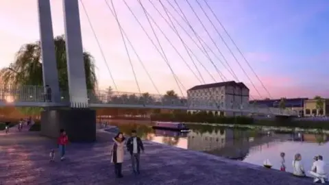 Peterborough City Council Artist impression of the new bridge 